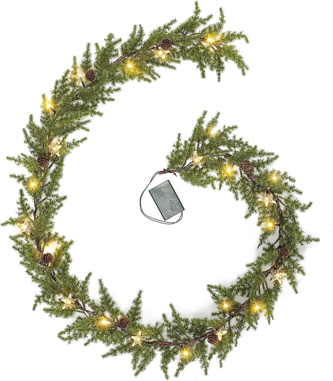 6FT Artificial Evergreen Garland (Evergreen) 8.78 x 6.26 x 5.39 inches